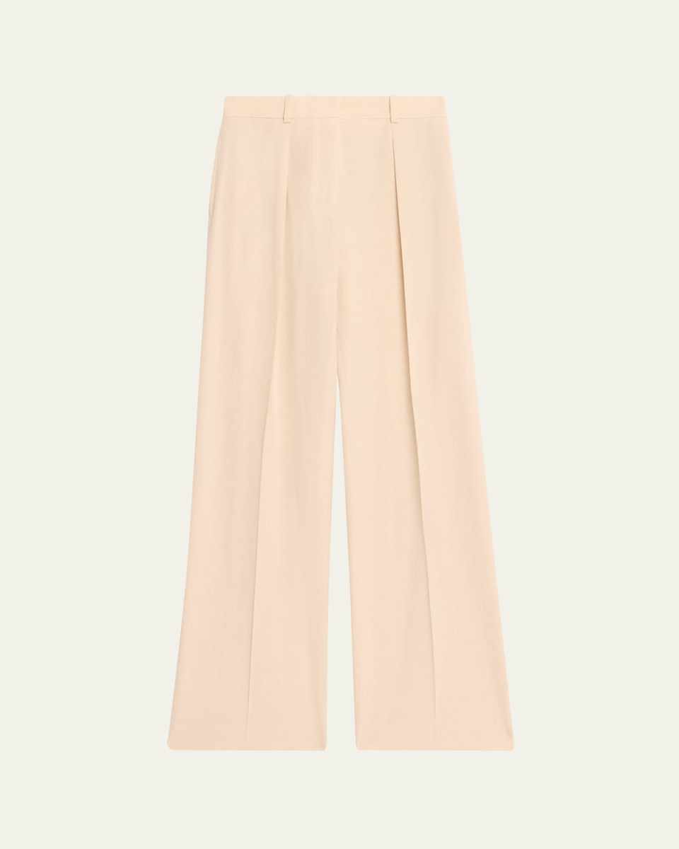Edward Pleated Wide-Leg Trousers